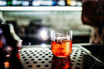glass of beer on counter