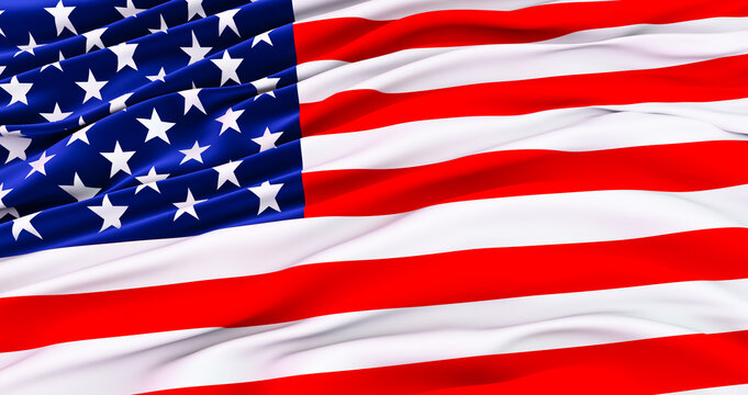 3D render of American flag for Memorial Day, 4th of July, Independence Day.