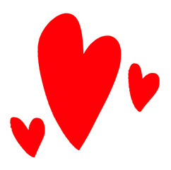 真っ赤な赤色のハートマーク