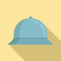 Fisherman blue hat icon. Flat illustration of fisherman blue hat vector icon for web design