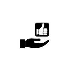 Hand offering thumbs up icon isolated on white background