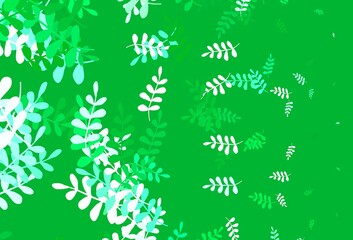 Light Green, Yellow vector abstract pattern with leaves.