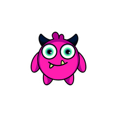 Cute monster logo. Monster logo character template vector. Character logo template.