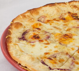Pizza Four cheeses with a diameter of 28 cm.