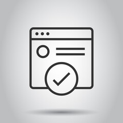 To do list icon in flat style. Document checklist vector illustration on white isolated background. Notepad check mark business concept.