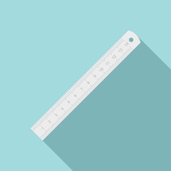 Metal ruler icon. Flat illustration of metal ruler vector icon for web design