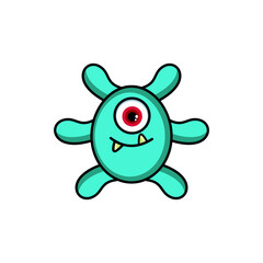 Cute monster logo. Monster logo character template vector. Character logo template.