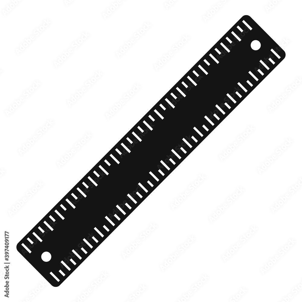 Poster geometry ruler icon. simple illustration of geometry ruler vector icon for web design isolated on wh