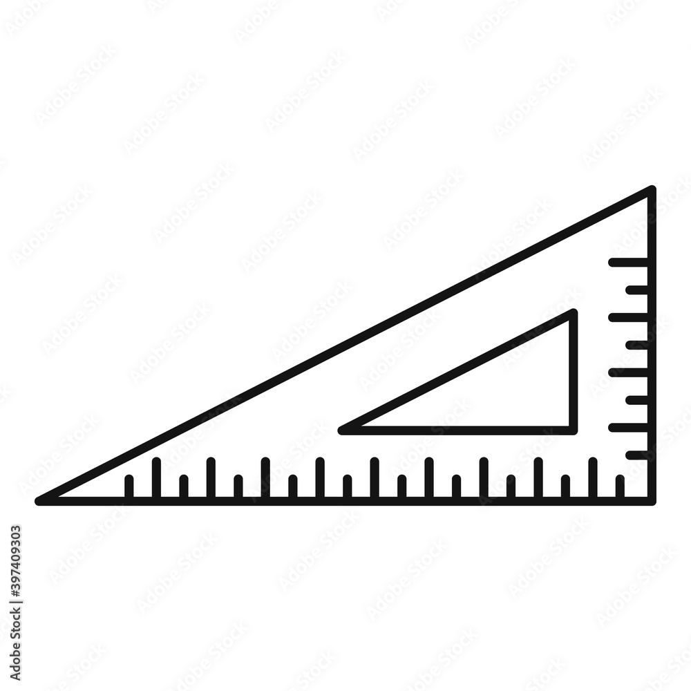 Poster angle ruler icon. outline angle ruler vector icon for web design isolated on white background