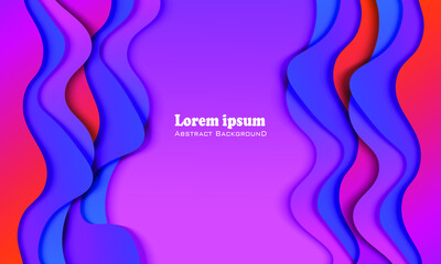 cool fluid papercut background with trendy multicolor