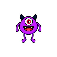 Cute monster logo. Monster logo character template vector. Character logo template.
