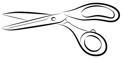 Abstract image of tailoring scissors in black 