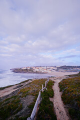 Fototapeta na wymiar Praia das Macas. The Apple Beach. Atlantic shore of Portugal.