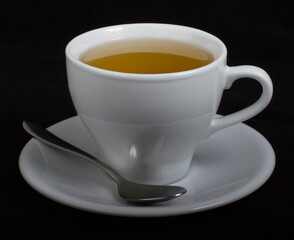 Green tea in a white Cup