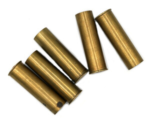 gun casings on a white background
