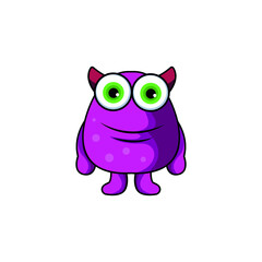Cute monster logo. Monster logo character template vector. Character logo template.