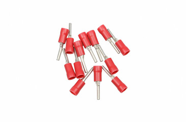 Wire connector, Set of insulated pin Connector isolated on white background