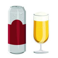 Set of cold beer icons. Vector illustration glass of beer on white background .