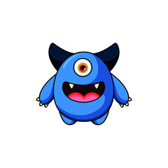 Cute monster logo. Monster logo character template vector. Character logo template.