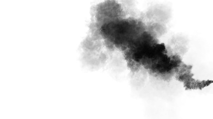 Explosion chemistry smoke bomb on isolated background. Freezing dry fog bombs texture overlays.