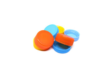 Colorful plastic bottle cap isolated on white background