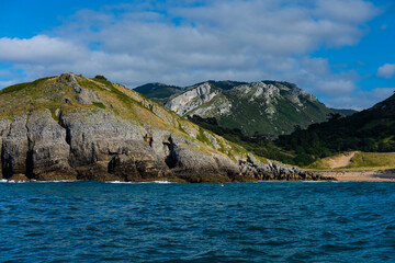 Fototapeta na wymiar Cantabrian Coast in Sonabia, Oriñon and Islares, 