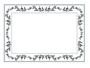 Ottoman bordure pattern, ancient historical drawing, Middle Eastern Origin Illustrations, authentic drawings