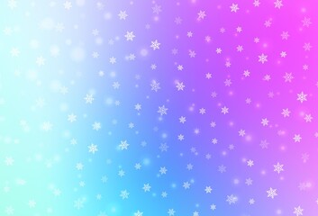 Light Pink, Blue vector background in Xmas style.