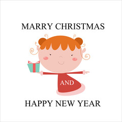Merry christmas vector template design illustration