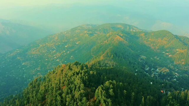 4K Drone Footage, Aerial view of Patriata Murree, Lush Green Pine Trees Forest Landscape and Patriata Chairlift, New Murree, Punjab, Pakistan, 4K Forest Videos, 
