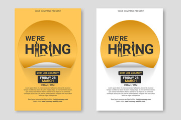 Hiring recruitment design poster. Vector Illustration