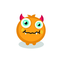 Cute monster logo. Monster logo character template vector. Character logo template.