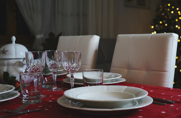 festive decorated christmas dining table