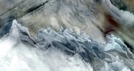 Bonneville salt flats,  United States, photograph of relief drawings in  the U.S.A. from the air,...