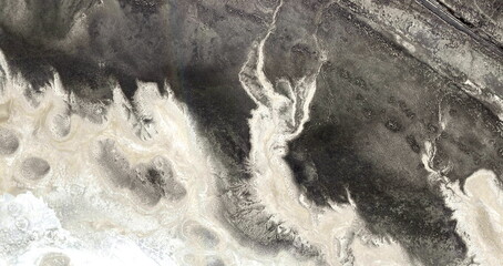 Bonneville salt flats,  United States, photograph of relief drawings in  the U.S.A. from the air,...