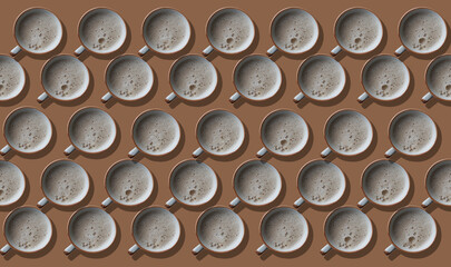 café en taza repeticion con fondo marron 
