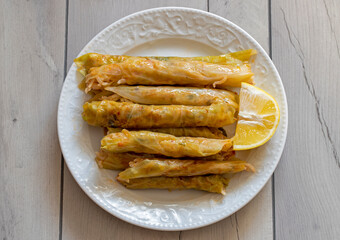 Turkish style stuffed cabbage, stuffed cabbage