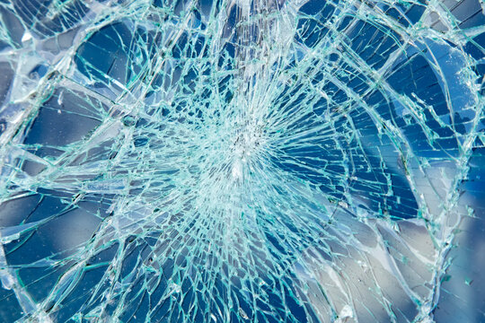 Broken glass texture, window cracks