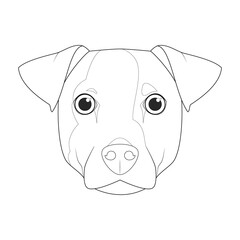 Jack Russell dog easy coloring cartoon vector illustration. Isolated on white background