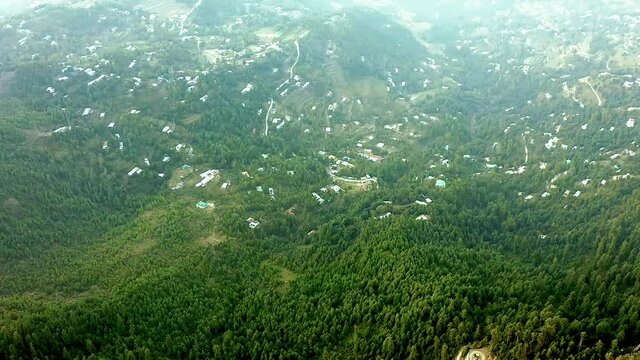 4K Drone Footage, Aerial view of Patriata Murree, Lush Green Pine Trees Forest Landscape and Patriata Chairlift, New Murree, Punjab, Pakistan, 4K Forest Videos, 
