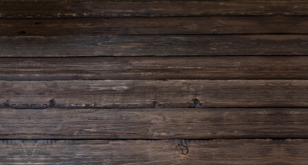 Brown wood background. Old rough boards. Fence