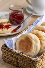 English Muffins in a Basket