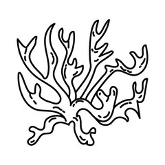 Coral Reef Icon. Doodle Hand Drawn or Outline Icon Style