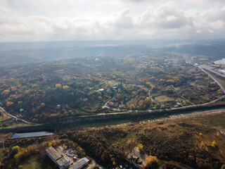 Aerial view of town of Montana, Bulgaria