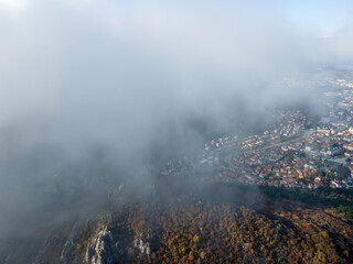 Aerial view of town of Vratsa, Bulgaria