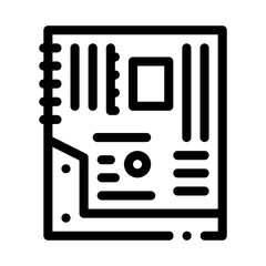 mainboard motheboard computer part black icon vector. mainboard motheboard computer part sign. isolated symbol illustration