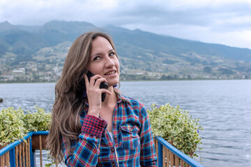 Young girl talking on mobile phone
