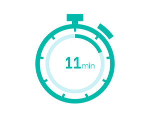 11 minutes timer icon, 11 min digital timer. Clock and watch, timer, countdown