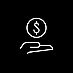 Giving money line outline icon