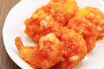 日本風エビのチリソース